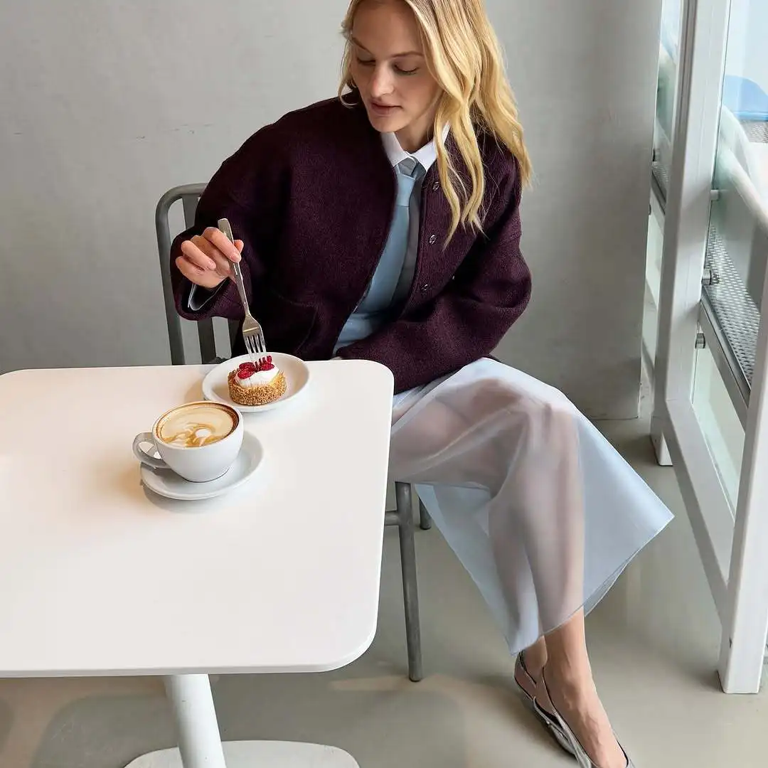 Women Fashion See Through High Waist Long Skirt New Summer Sexy Straight Skirt Office Commuting Casual Splice Lady Skirts