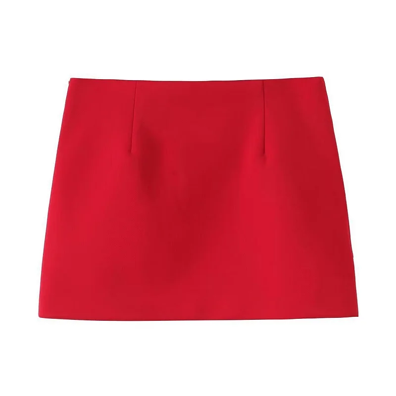 MUJER 2025 Pleated Mini Skirt Women Red High Waist Women's Skirt Cylinder Layered Short Skirts for Woman Chic Summer Women Skirt