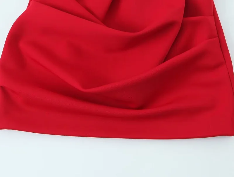 MUJER 2025 Pleated Mini Skirt Women Red High Waist Women's Skirt Cylinder Layered Short Skirts for Woman Chic Summer Women Skirt