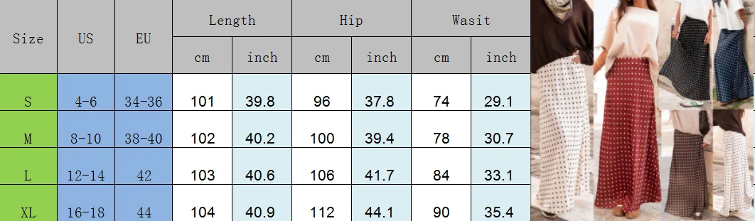 Women Polka Dot Maxi Skirt Elegant Bodycon A Line Flare Long Skirts Cute Dots Print Flowy Maxi Satin Skirt Vintage Streetwear