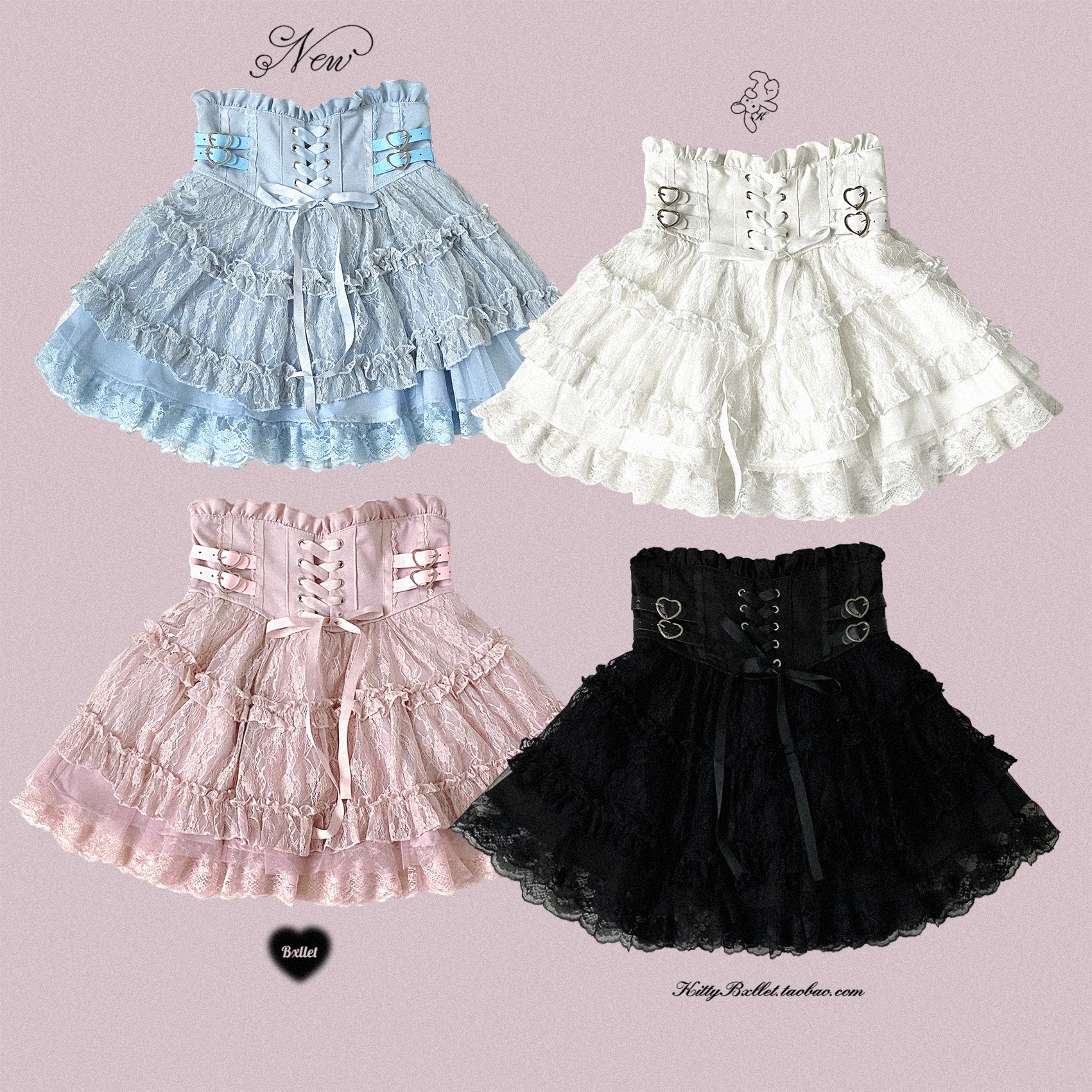 Japanese Original Lolita Lace Ruffle Edge Tied Bow High Waist Mini Skirt Spring Summer New Slim Waist Sweet Girl Y2k Skirt