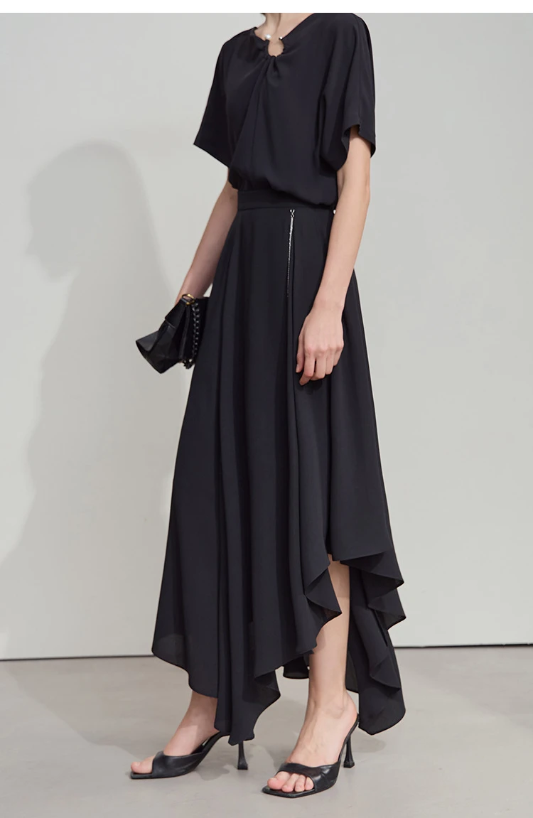 AMII Minimalist Office Lady Skirts Women 2026 New Summer Solid Loose Asymmetric Large A-line Skirt Female Fashion 12542168