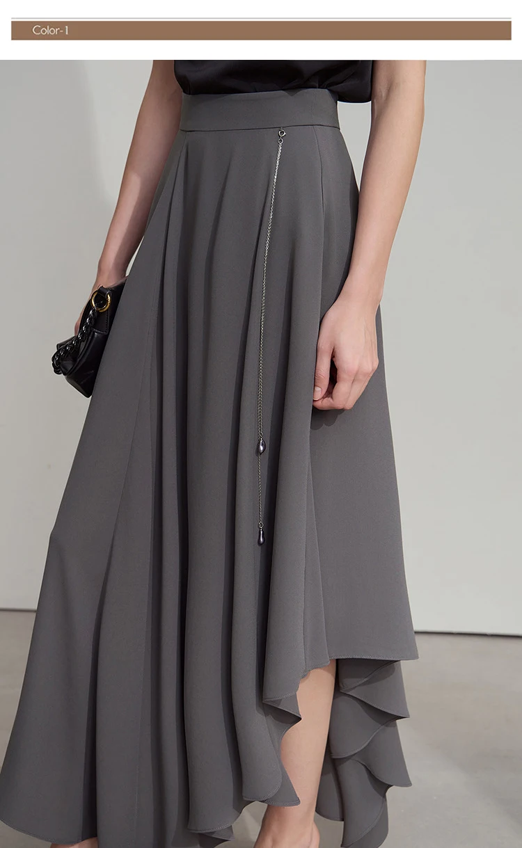 AMII Minimalist Office Lady Skirts Women 2026 New Summer Solid Loose Asymmetric Large A-line Skirt Female Fashion 12542168