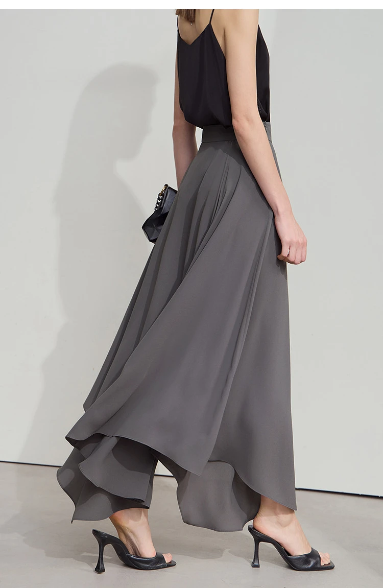 AMII Minimalist Office Lady Skirts Women 2026 New Summer Solid Loose Asymmetric Large A-line Skirt Female Fashion 12542168