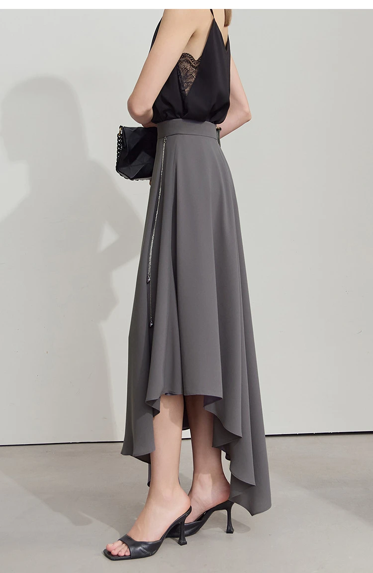 AMII Minimalist Office Lady Skirts Women 2026 New Summer Solid Loose Asymmetric Large A-line Skirt Female Fashion 12542168
