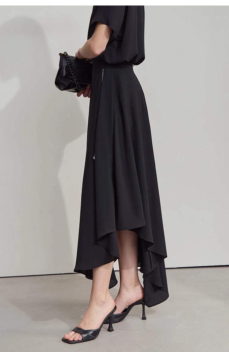 AMII Minimalist Office Lady Skirts Women 2026 New Summer Solid Loose Asymmetric Large A-line Skirt Female Fashion 12542168