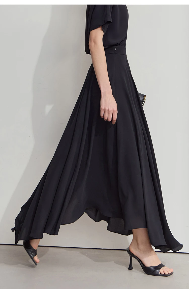 AMII Minimalist Office Lady Skirts Women 2026 New Summer Solid Loose Asymmetric Large A-line Skirt Female Fashion 12542168