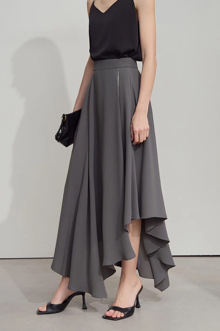 AMII Minimalist Office Lady Skirts Women 2026 New Summer Solid Loose Asymmetric Large A-line Skirt Female Fashion 12542168