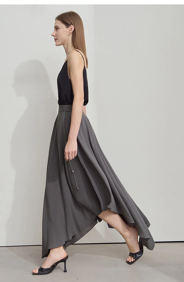 AMII Minimalist Office Lady Skirts Women 2026 New Summer Solid Loose Asymmetric Large A-line Skirt Female Fashion 12542168