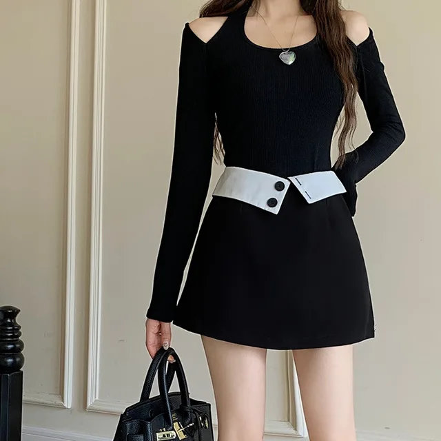 Elegant Striped Mini Skirt Women Fashion Patchwork Black Suit Skirts Summer Streetwear Korean High Waist Slim A Line Faldas New