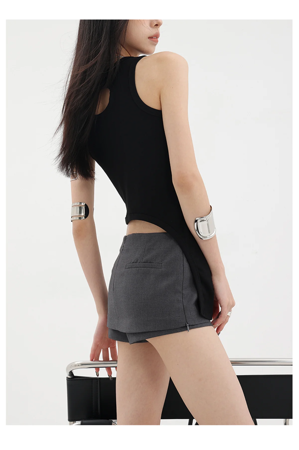 Black mini skirts for woman y2k Summer clothes 2025 pencil skirt low rise korean fashion skirt japanese micro skirts with shorts