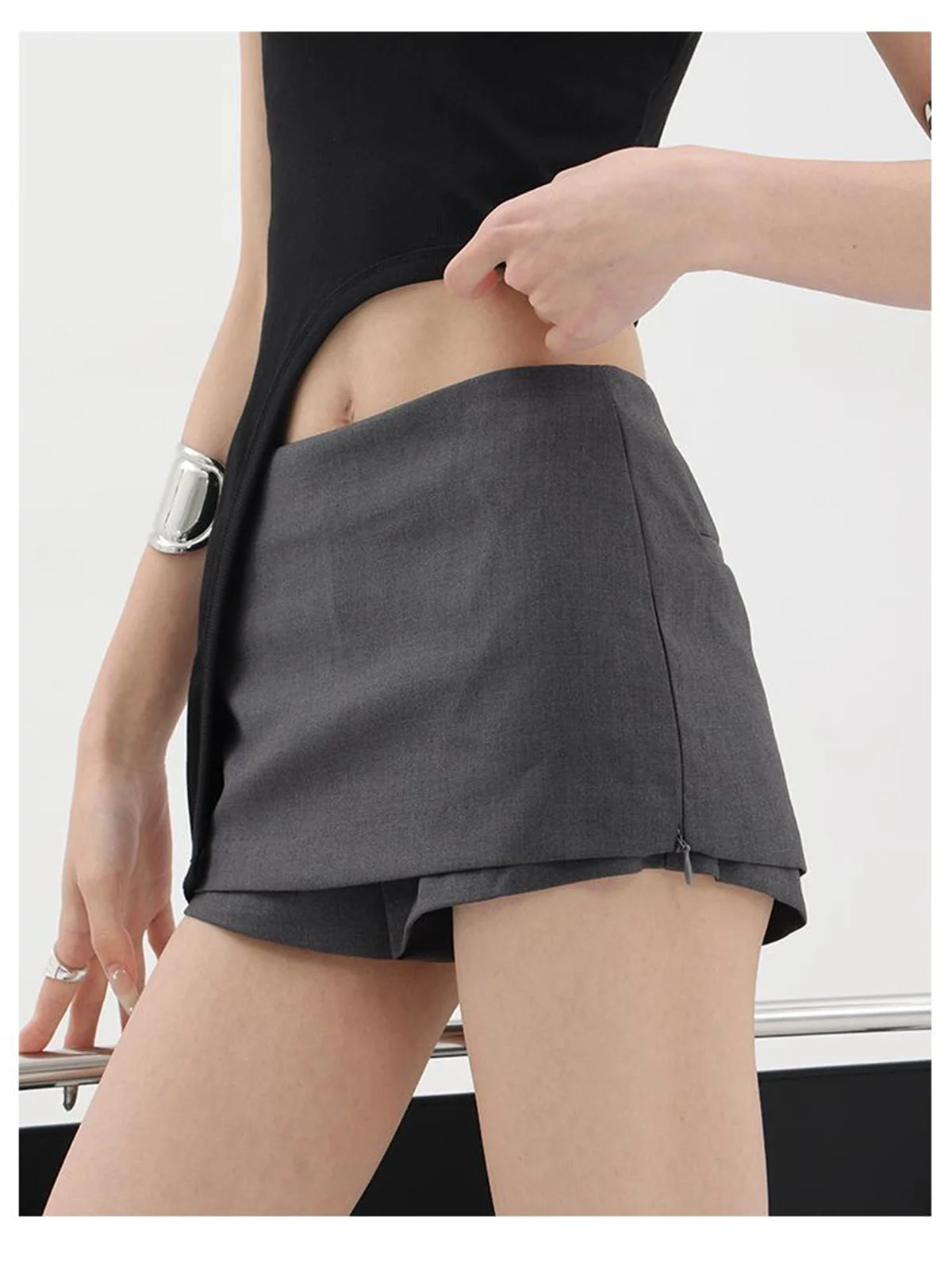 Black mini skirts for woman y2k Summer clothes 2025 pencil skirt low rise korean fashion skirt japanese micro skirts with shorts
