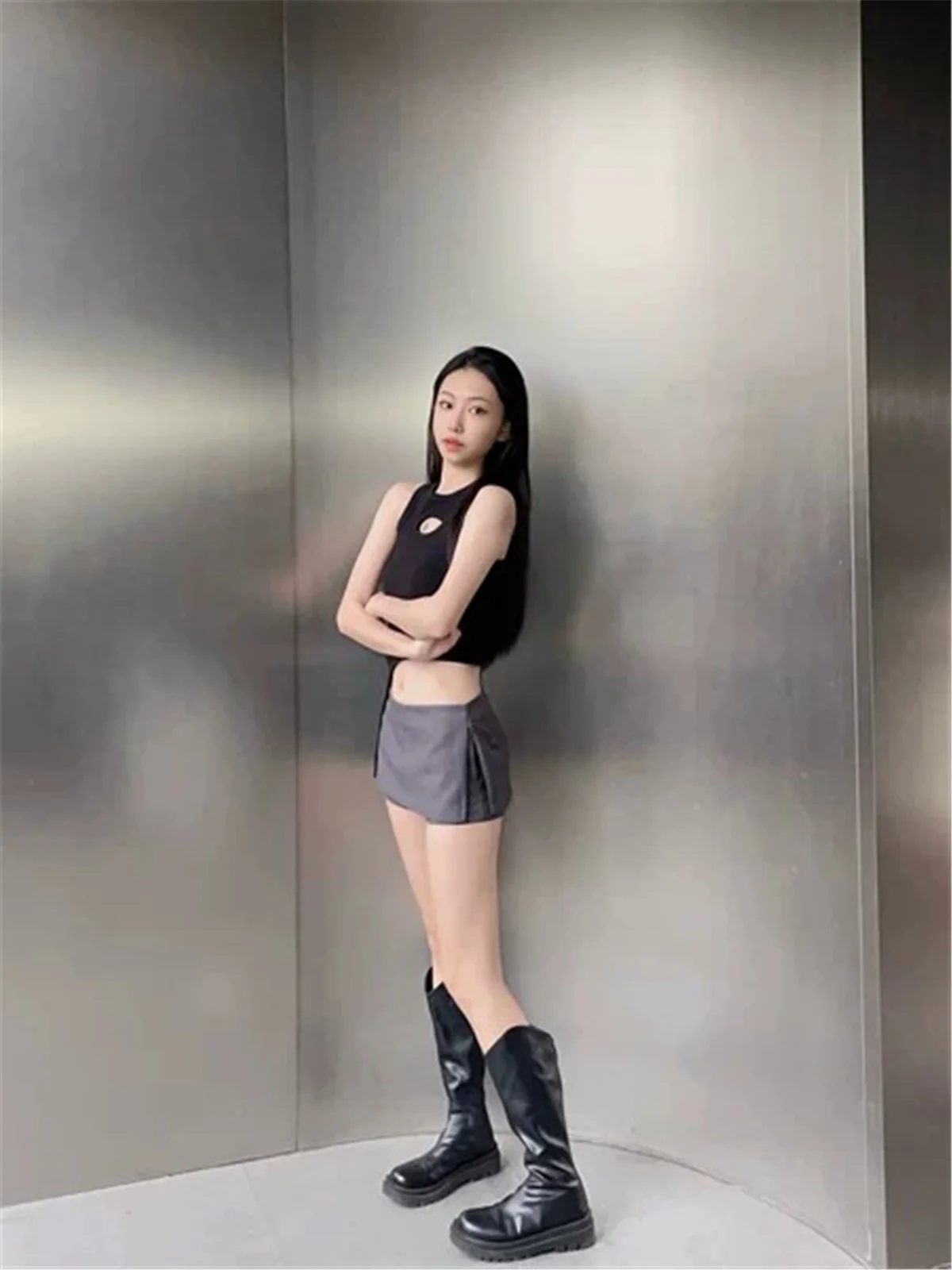 Black mini skirts for woman y2k Summer clothes 2025 pencil skirt low rise korean fashion skirt japanese micro skirts with shorts