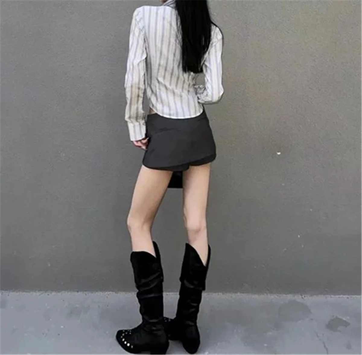 Black mini skirts for woman y2k Summer clothes 2025 pencil skirt low rise korean fashion skirt japanese micro skirts with shorts