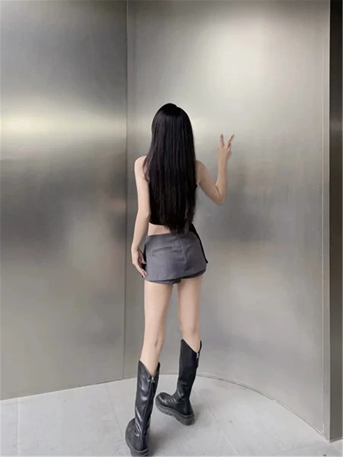 Black mini skirts for woman y2k Summer clothes 2025 pencil skirt low rise korean fashion skirt japanese micro skirts with shorts