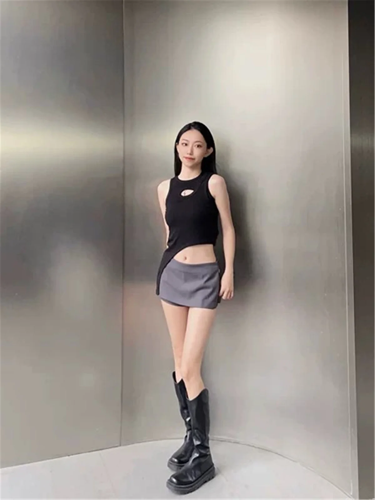 Black mini skirts for woman y2k Summer clothes 2025 pencil skirt low rise korean fashion skirt japanese micro skirts with shorts