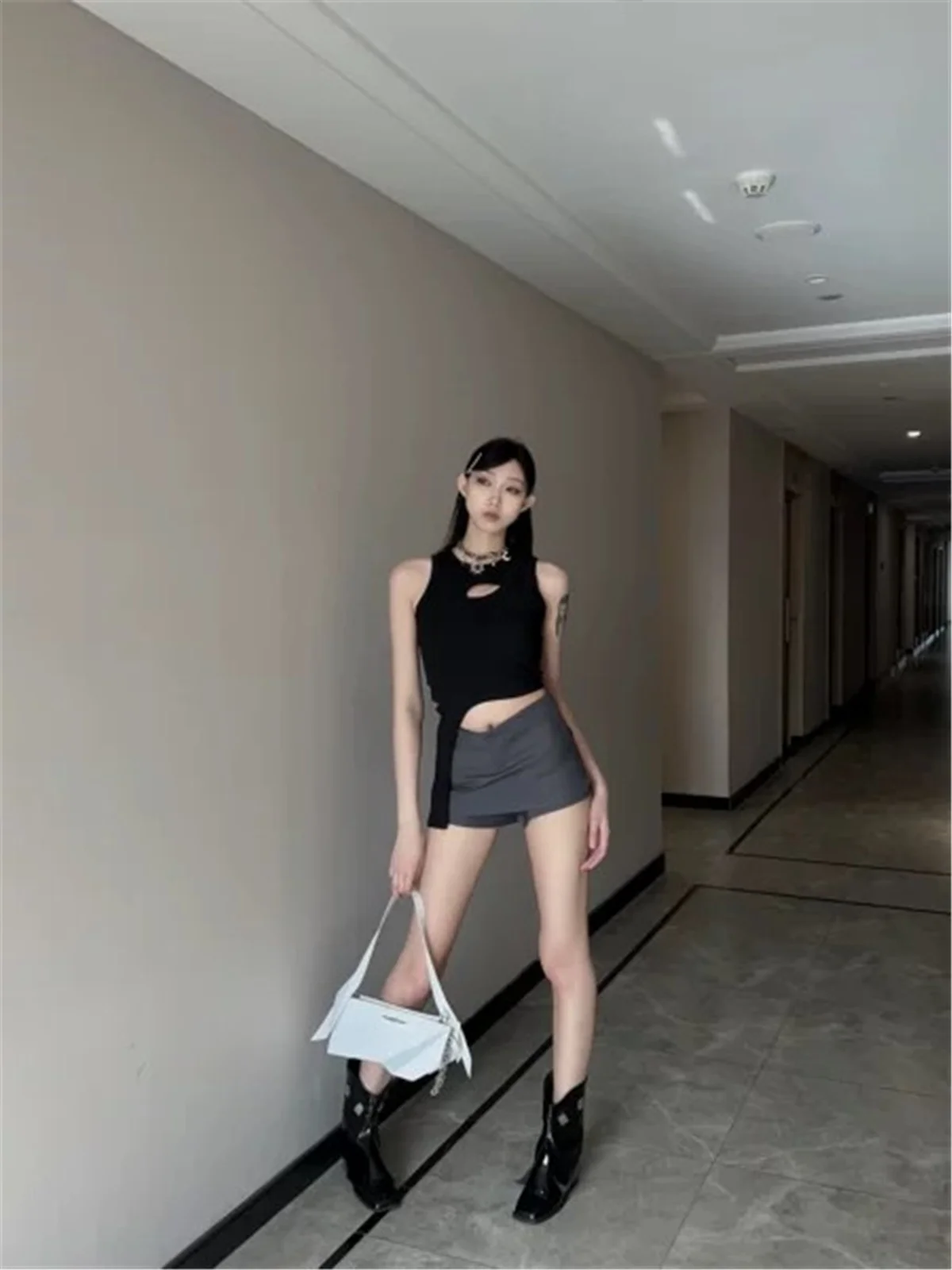 Black mini skirts for woman y2k Summer clothes 2025 pencil skirt low rise korean fashion skirt japanese micro skirts with shorts