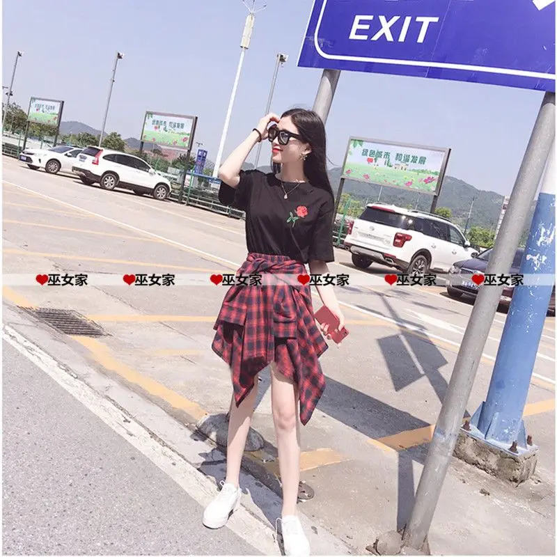 Plaid Skirt Women Pleated Lace-up Tie Mini Skirt Y2k Streetwear Harajuku Vintage Irregular Sports Street Women Fart Curtain