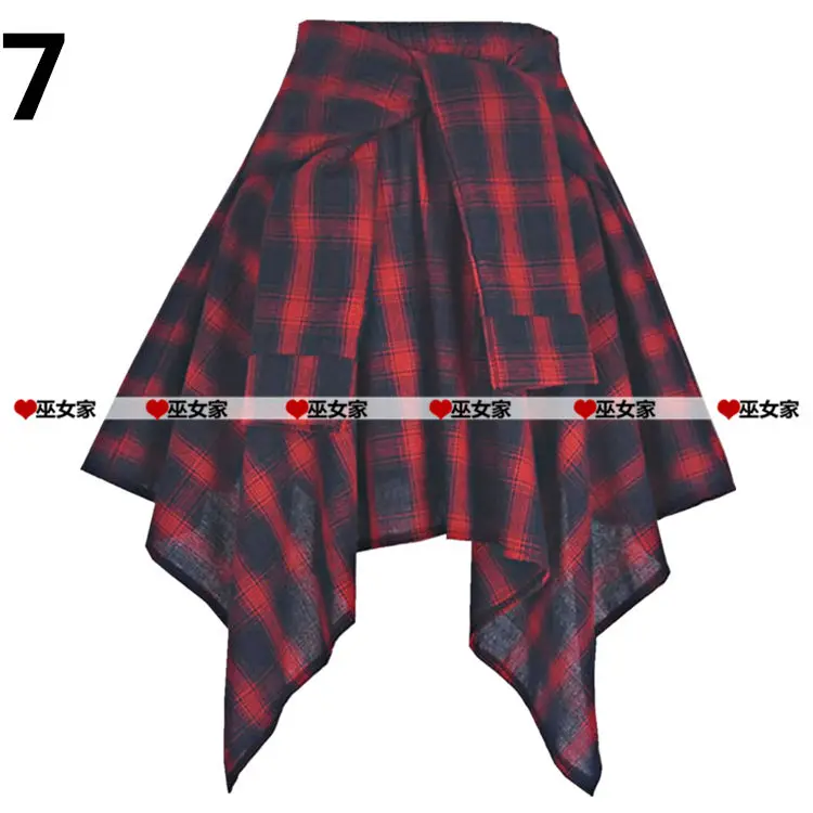 Plaid Skirt Women Pleated Lace-up Tie Mini Skirt Y2k Streetwear Harajuku Vintage Irregular Sports Street Women Fart Curtain