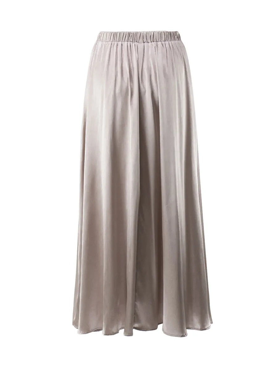 Bornladies Elegant Satin Loose Women Skirt 2025 High Waist Maxi Skirts Streetwear Classic Long Skirt Fashion Female Black Skirt