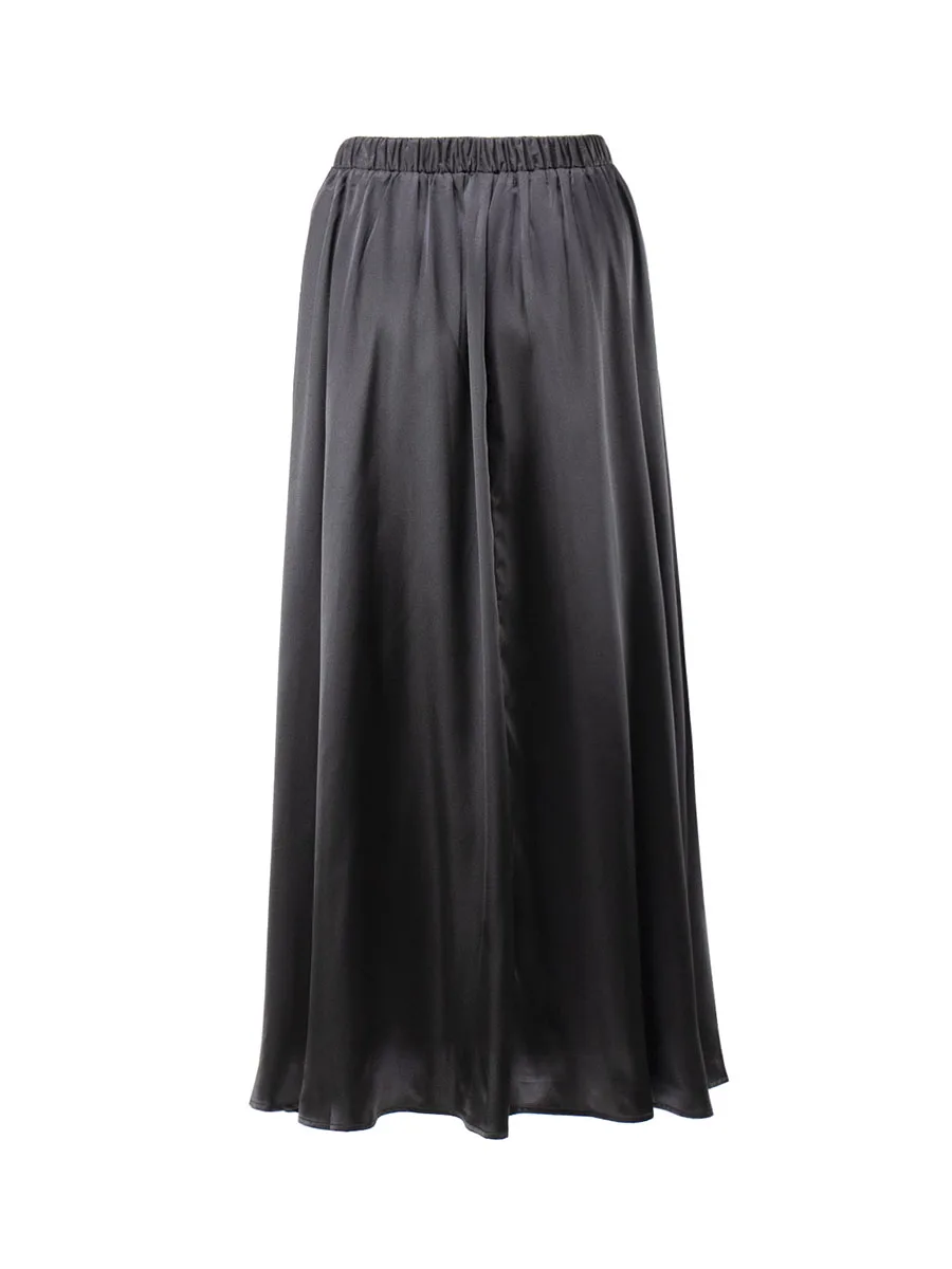 Bornladies Elegant Satin Loose Women Skirt 2025 High Waist Maxi Skirts Streetwear Classic Long Skirt Fashion Female Black Skirt