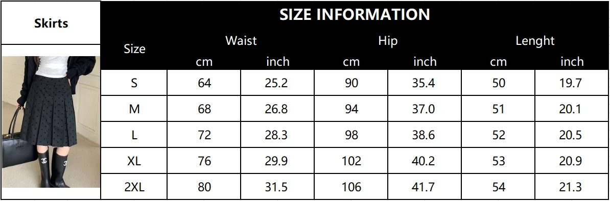 Polka Dot Pleated Skirt Summer Women's High Waist A-line Skirts Fashion Casual Short Skirt Korean Style Clothes