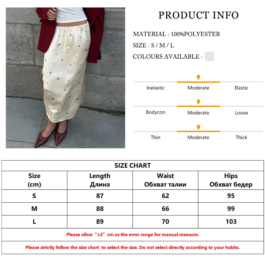 Clacive Casual Loose Print Skirt For Women 2025 Fashion High Waist Long Skirt Ladies Elegant Classic Skirt Female Clothing