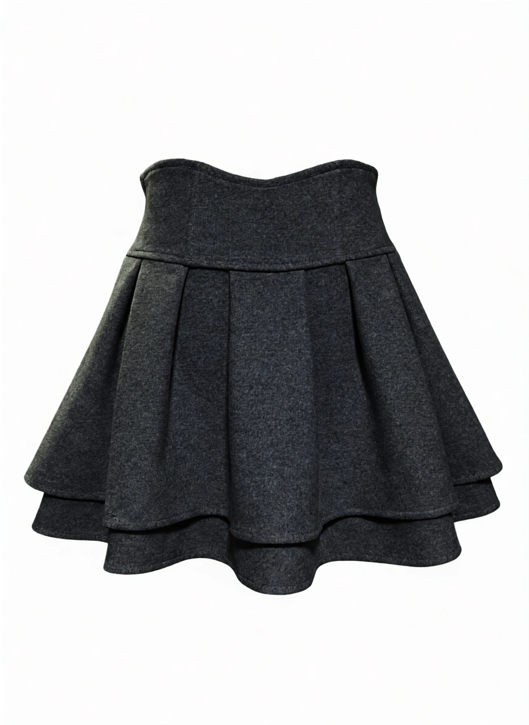 Japan Woolen Winter New Slim Skirts Ball Gown A-line Ruched High Waist Mujer Faldas All-match Preppy Casual Sweet Solid Skirt