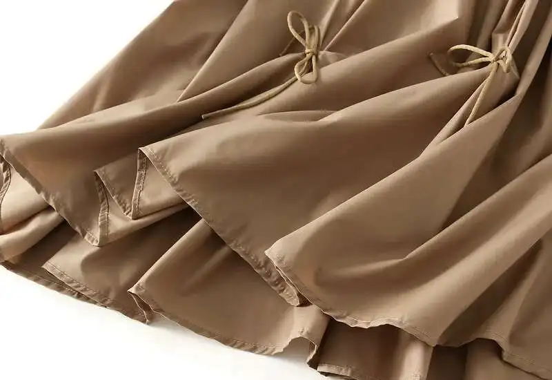UCXQ Elegant Fashion Skirt Fairy Style All Match Patchwork Bow High Waist Vintage Umbrella Skirt Women 2025 Spring Summer 3A9515