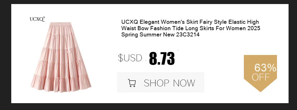UCXQ Elegant Fashion Skirt Fairy Style All Match Patchwork Bow High Waist Vintage Umbrella Skirt Women 2025 Spring Summer 3A9515