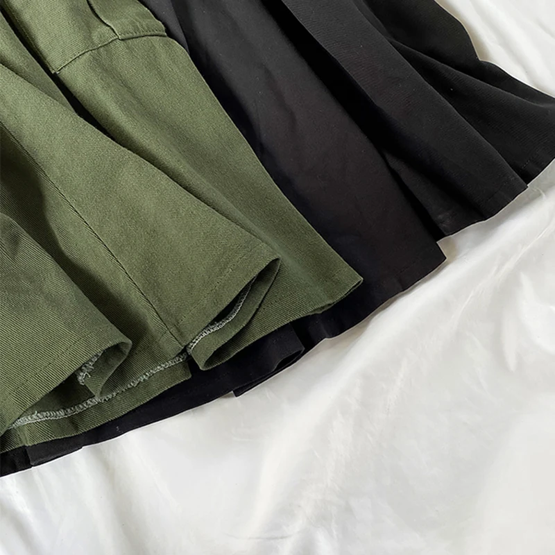 Harajuku Cargo Skirt Women Loose A-line Pocket Solid Midi Long Green Black Skirt Fashion Korean Hip Hop High Waist Streetwear