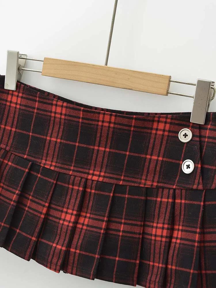 Minifaldas de verano para mujer faldas a cuadros de moda coreana vintage para mujer faldas y2k faldas a cuadros rojas plisadas e