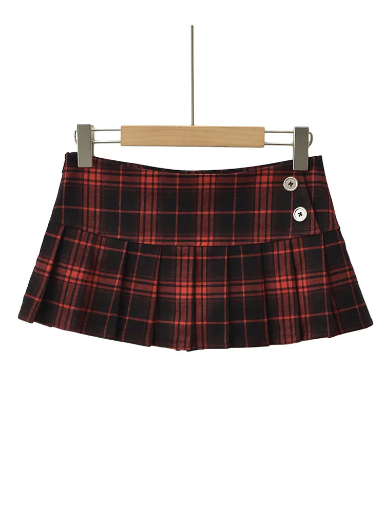 Minifaldas de verano para mujer faldas a cuadros de moda coreana vintage para mujer faldas y2k faldas a cuadros rojas plisadas e