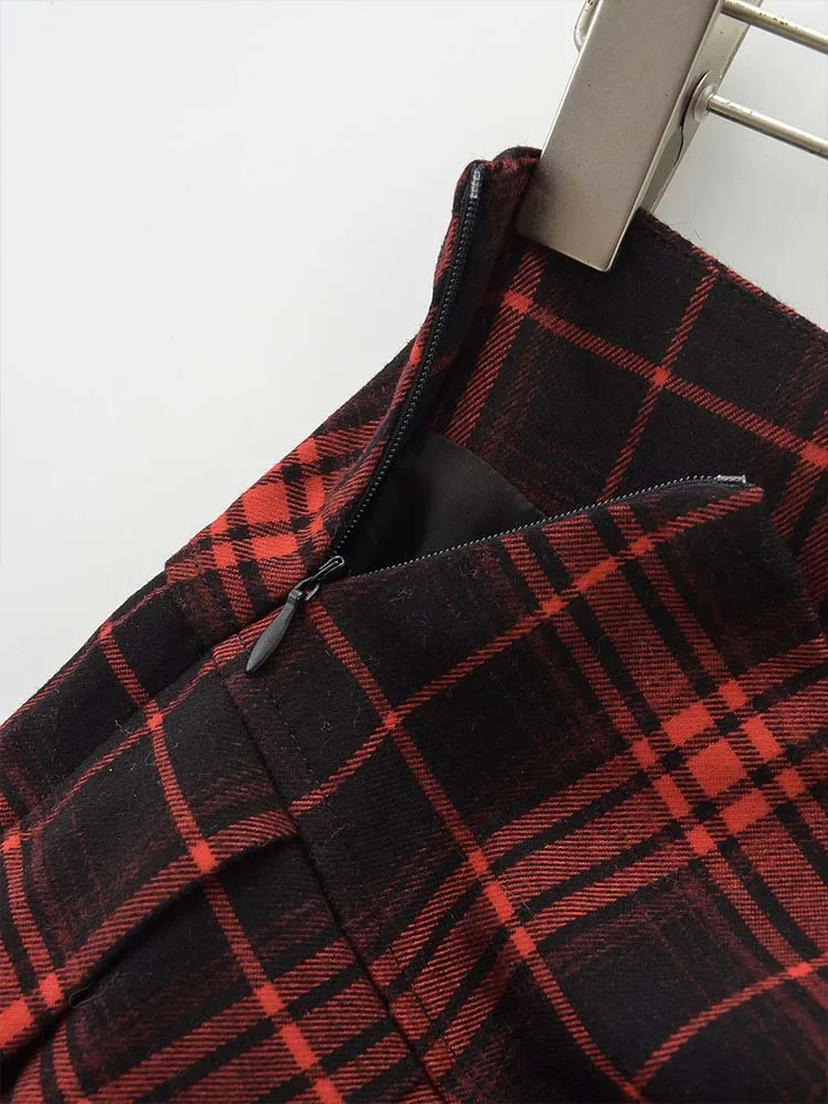 Minifaldas de verano para mujer faldas a cuadros de moda coreana vintage para mujer faldas y2k faldas a cuadros rojas plisadas e