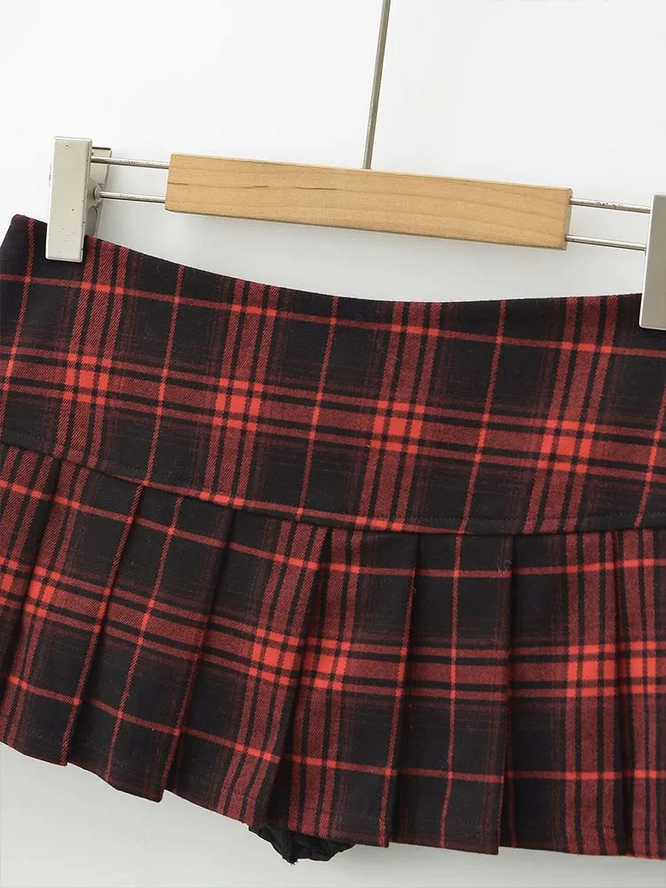Minifaldas de verano para mujer faldas a cuadros de moda coreana vintage para mujer faldas y2k faldas a cuadros rojas plisadas e
