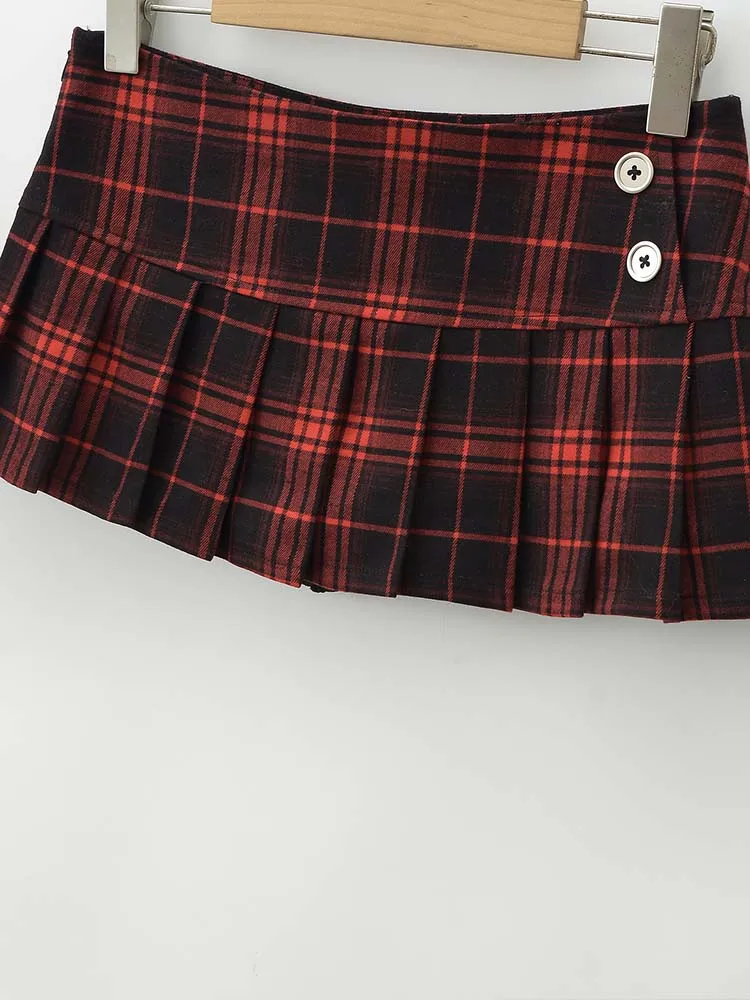 Minifaldas de verano para mujer faldas a cuadros de moda coreana vintage para mujer faldas y2k faldas a cuadros rojas plisadas e