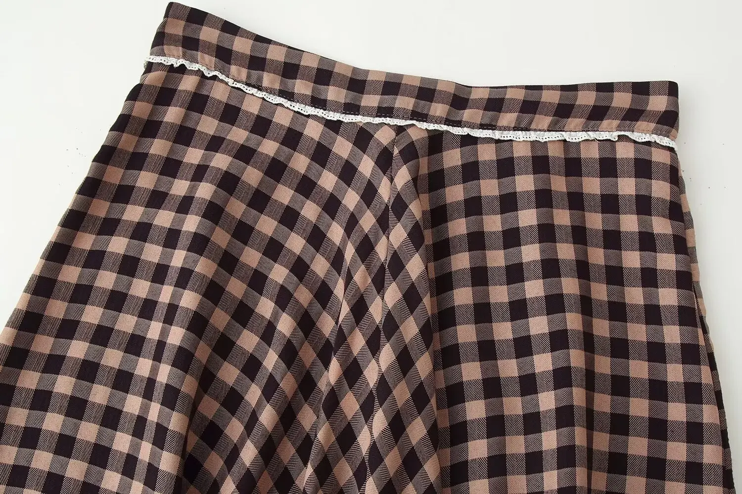 NLZGMSJ 2026 Spring Vintage Casual Chic Women Skirt Plaid Zipper Long A-Line Skirt New Fashion Holiday Female Long Skirt