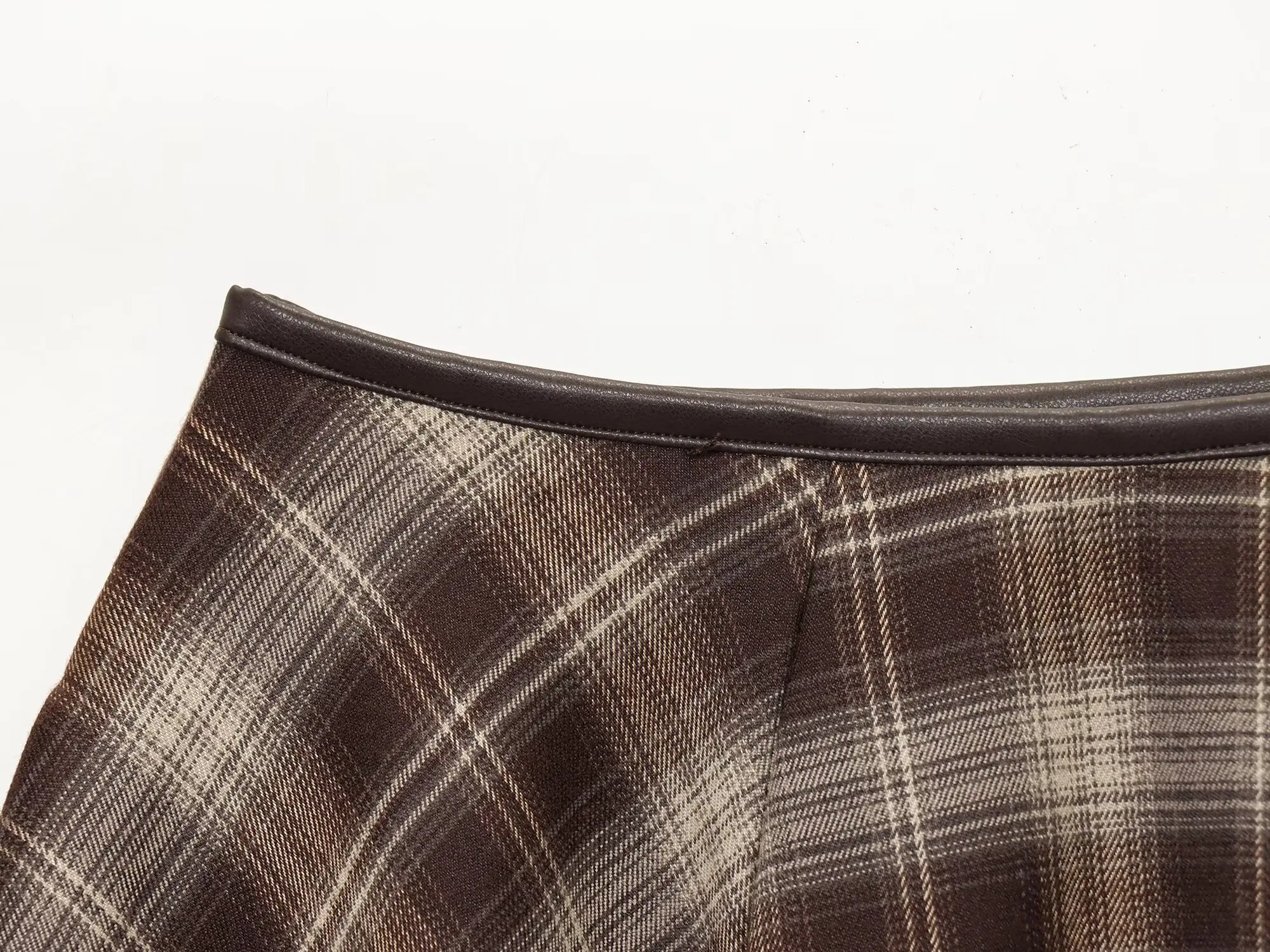 BSAY Loose Plaid Umbrella Skirt Women's clothing Autumn Winter Side Zip Chic Female High Waist Elegant A-line Long Skirts Mujer