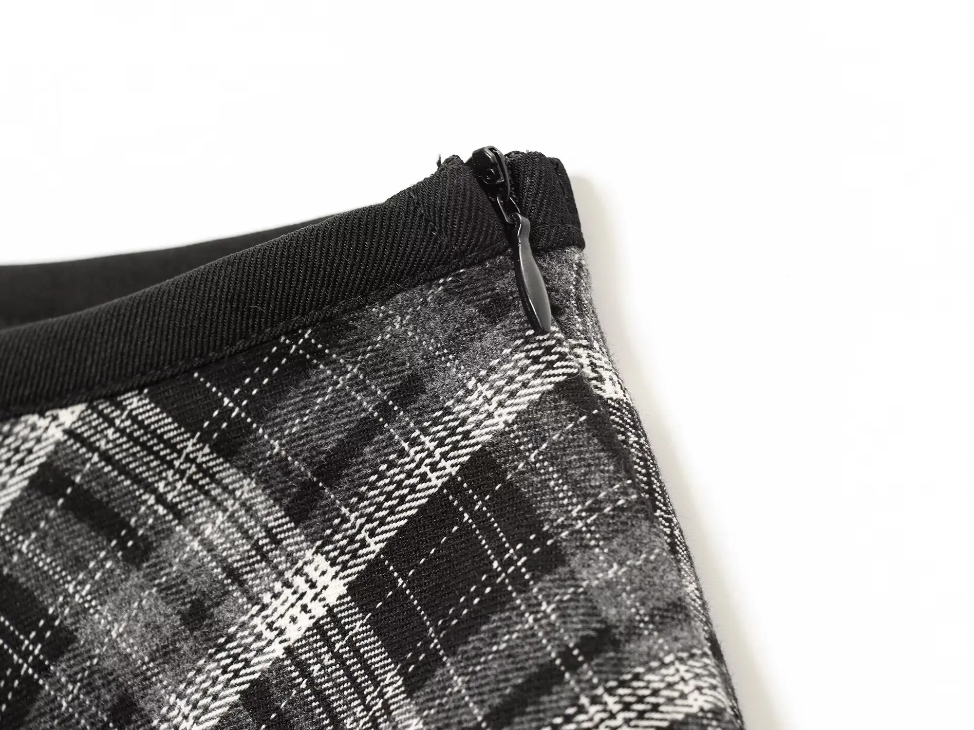 BSAY Loose Plaid Umbrella Skirt Women's clothing Autumn Winter Side Zip Chic Female High Waist Elegant A-line Long Skirts Mujer
