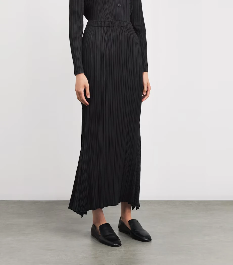 Miyake Pleated Side Pockets Elasticated Waistband Ole Midi Skirts