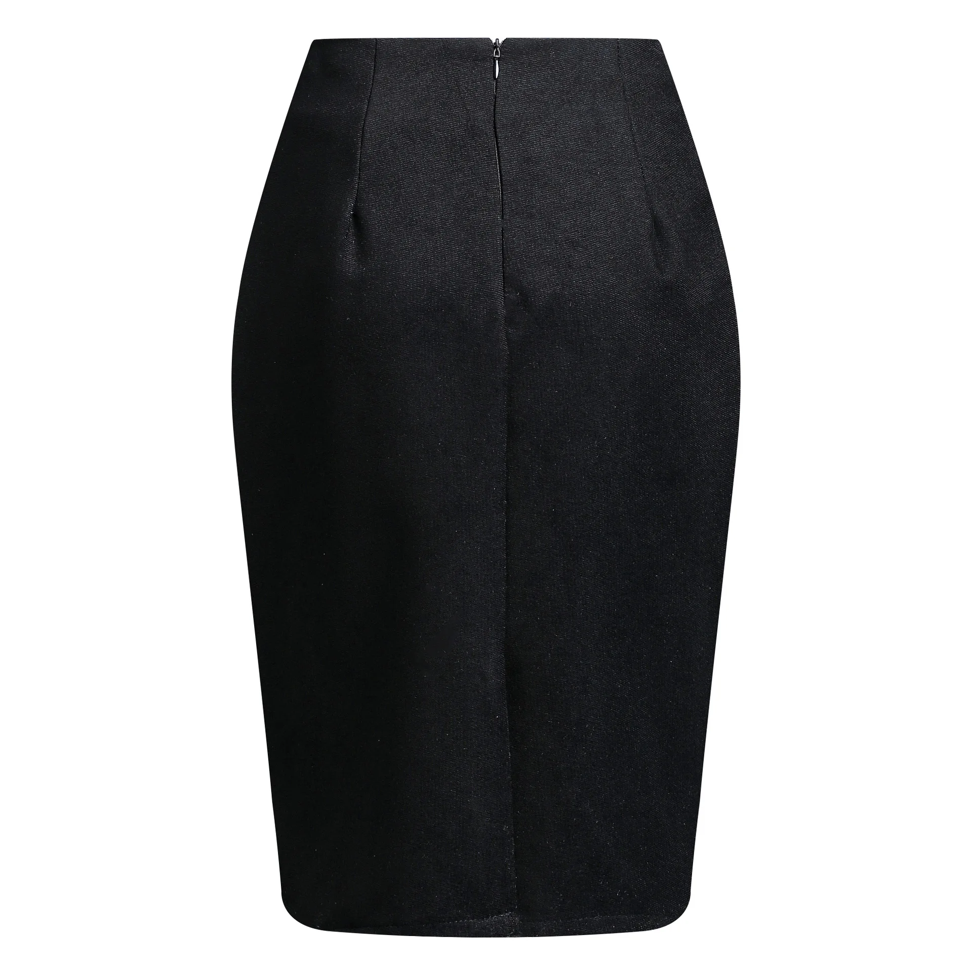 2025 Autumn and Winter Women's Plaid Hip Skirt Zipper Slim Wool Blend Fashion Office Pencil Skirts Midi Skirt