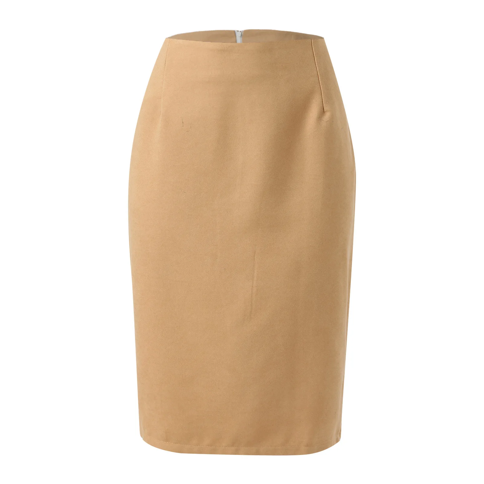 2025 Autumn and Winter Women's Plaid Hip Skirt Zipper Slim Wool Blend Fashion Office Pencil Skirts Midi Skirt