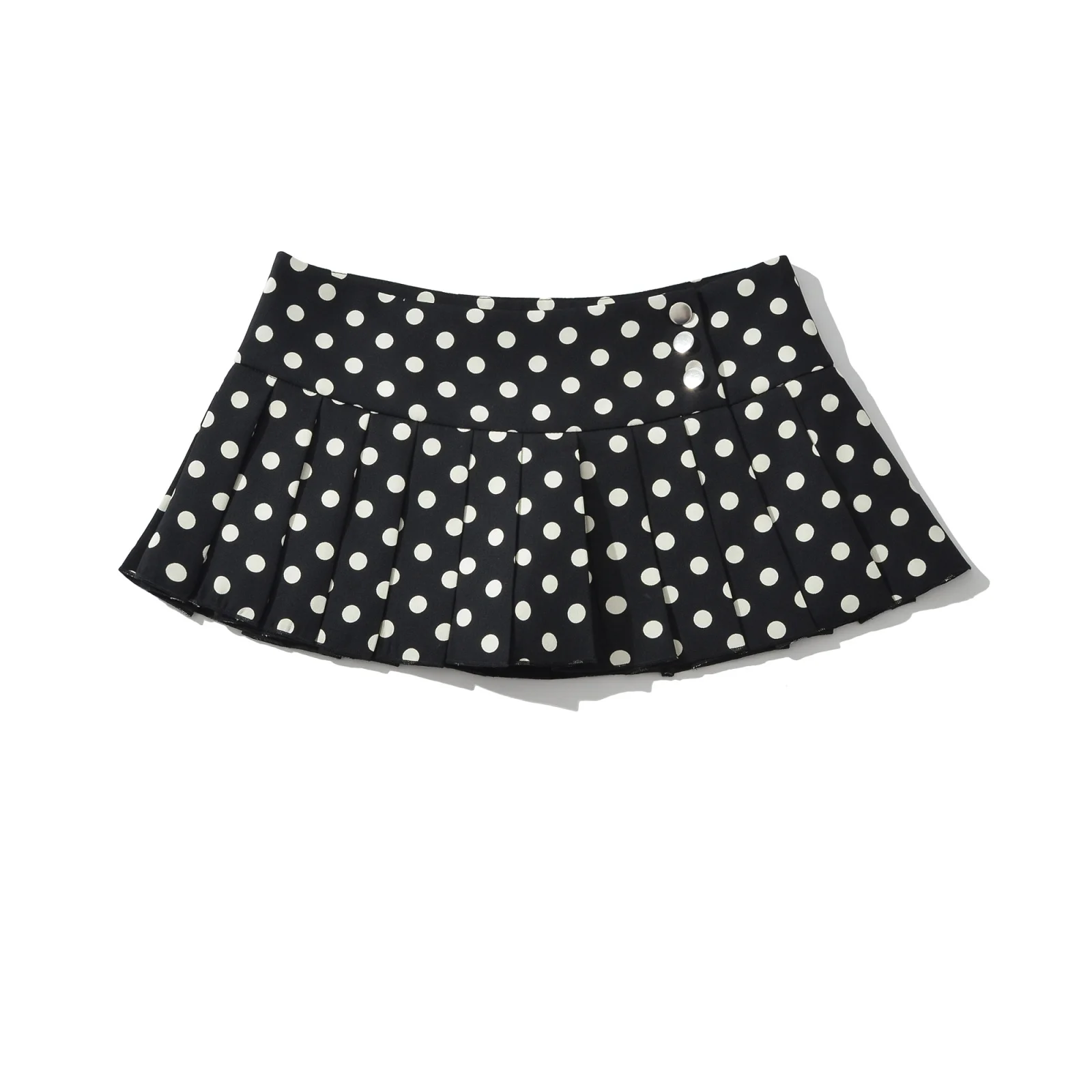 YENKYE Cool Girl Sexy Low Waist Polka Dot Mini Skirt For Women American Retro Pleated Summer Skirts Y2K Saia