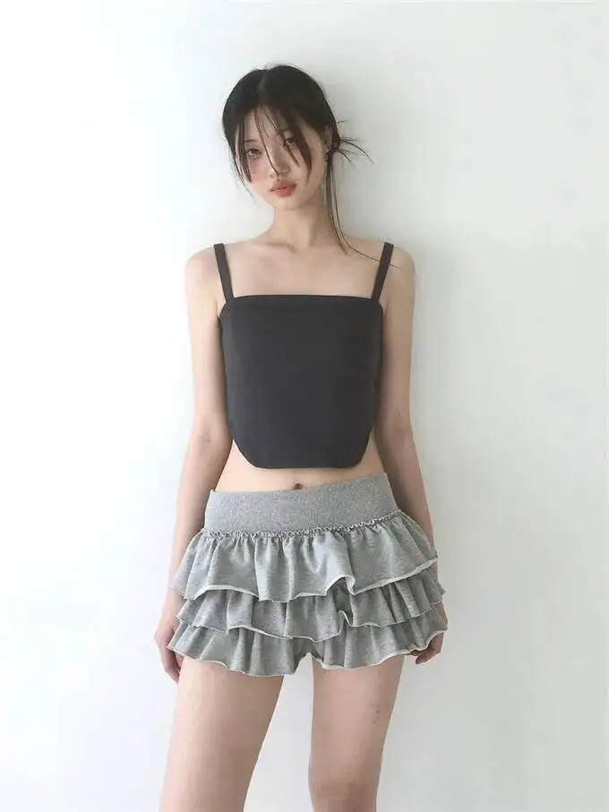 Sweet And Spicy Ballet F-length Skirt With Elastic Waist And Lace Hem Flared Cake-aped Ort Skirt For Young Women 8PO5