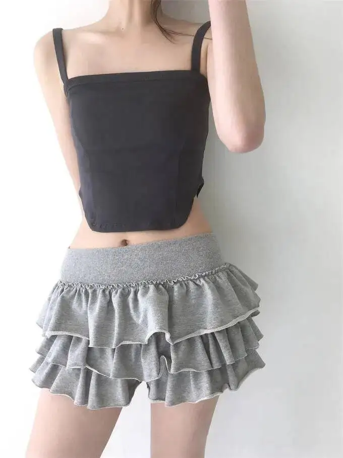 Sweet And Spicy Ballet F-length Skirt With Elastic Waist And Lace Hem Flared Cake-aped Ort Skirt For Young Women 8PO5