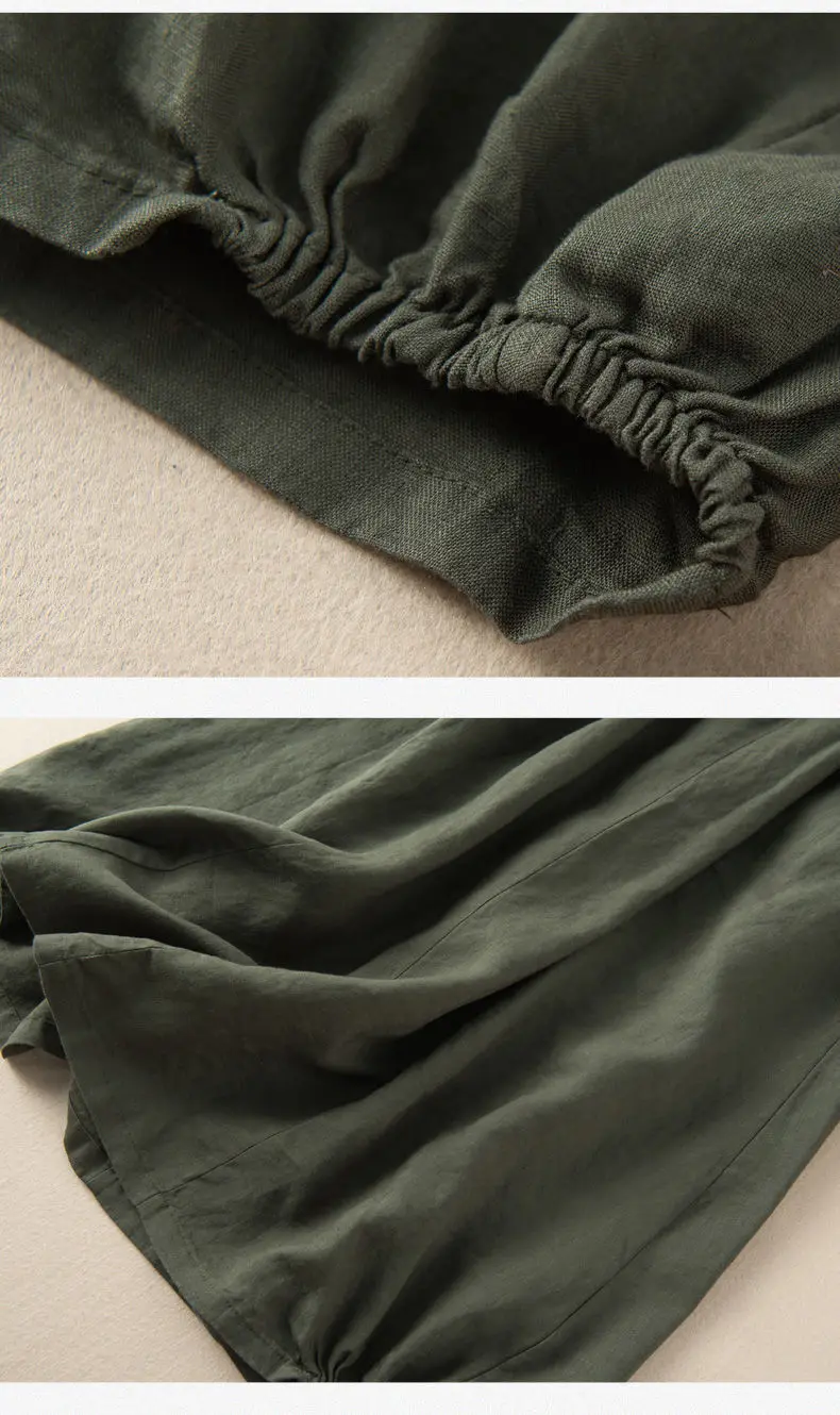 Women's Skirt Cotton Linen Casual Straight Skirts Woman Fashion 2026 Summer Loose Solid Color Button Long Skirts for Women