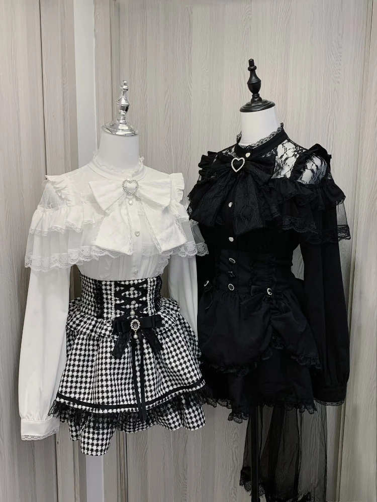 2026 Japanese Lolita Plaid Skirt for Women Sweet Harajuku Jupe High Waist Bow Cute Saia Beading Bandage A-line Mini Skirts