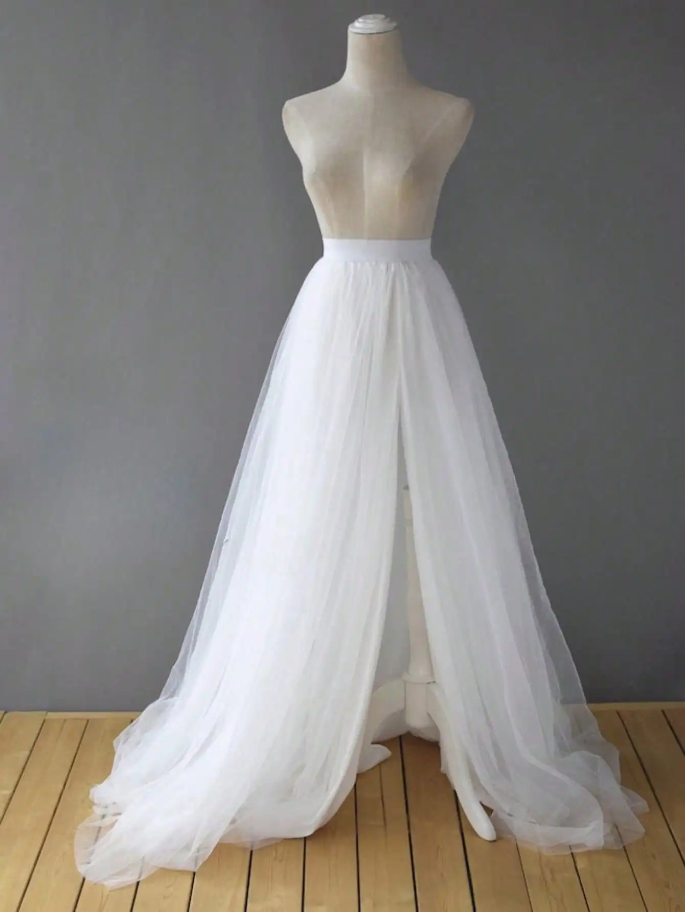 Maxi Split Floor Length Tulle Skirt,Elegant,Wedding Photo Shoot Evening Dating Tulle Skirt,Bridesmaid Dresses