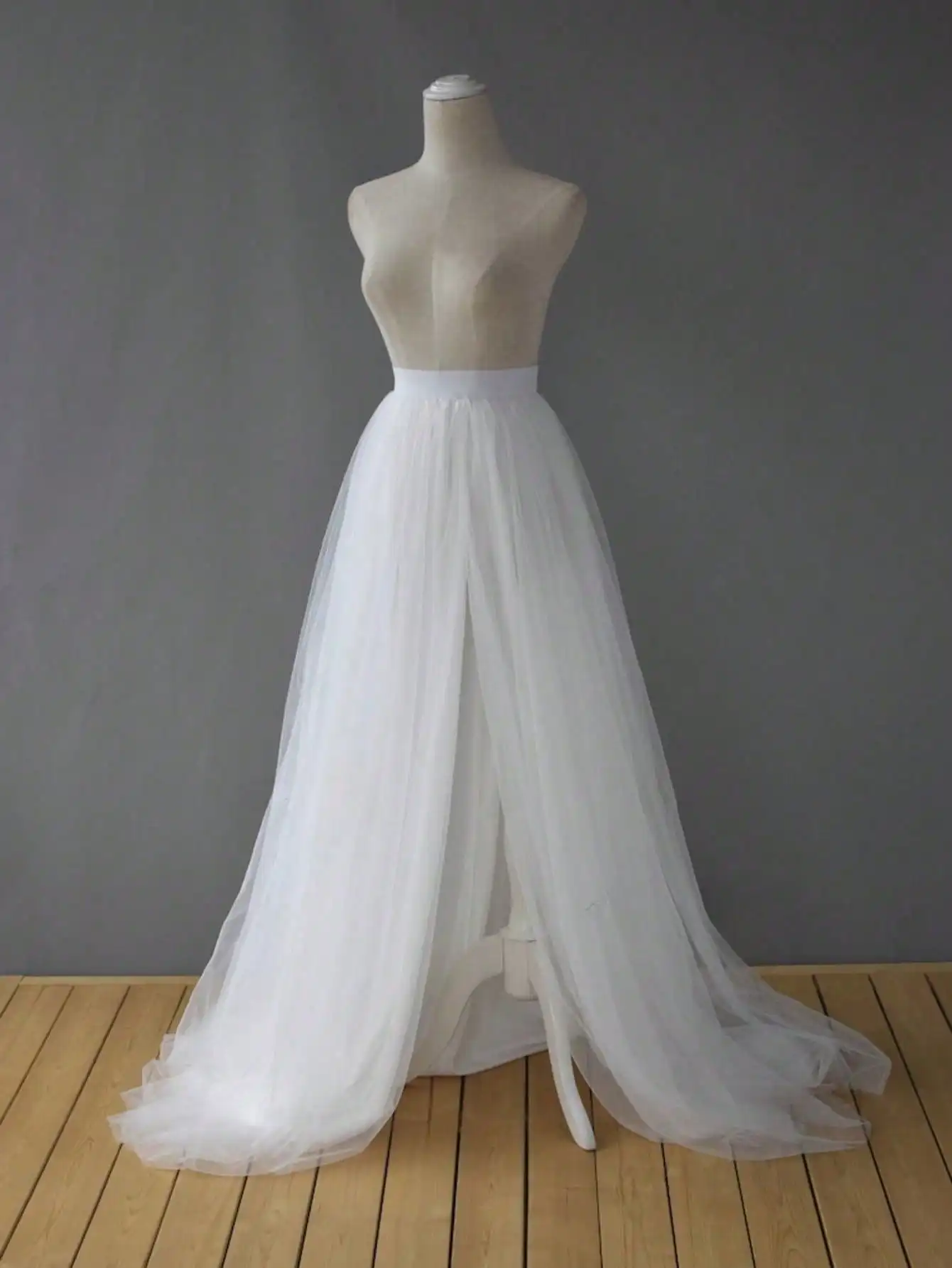 Maxi Split Floor Length Tulle Skirt,Elegant,Wedding Photo Shoot Evening Dating Tulle Skirt,Bridesmaid Dresses