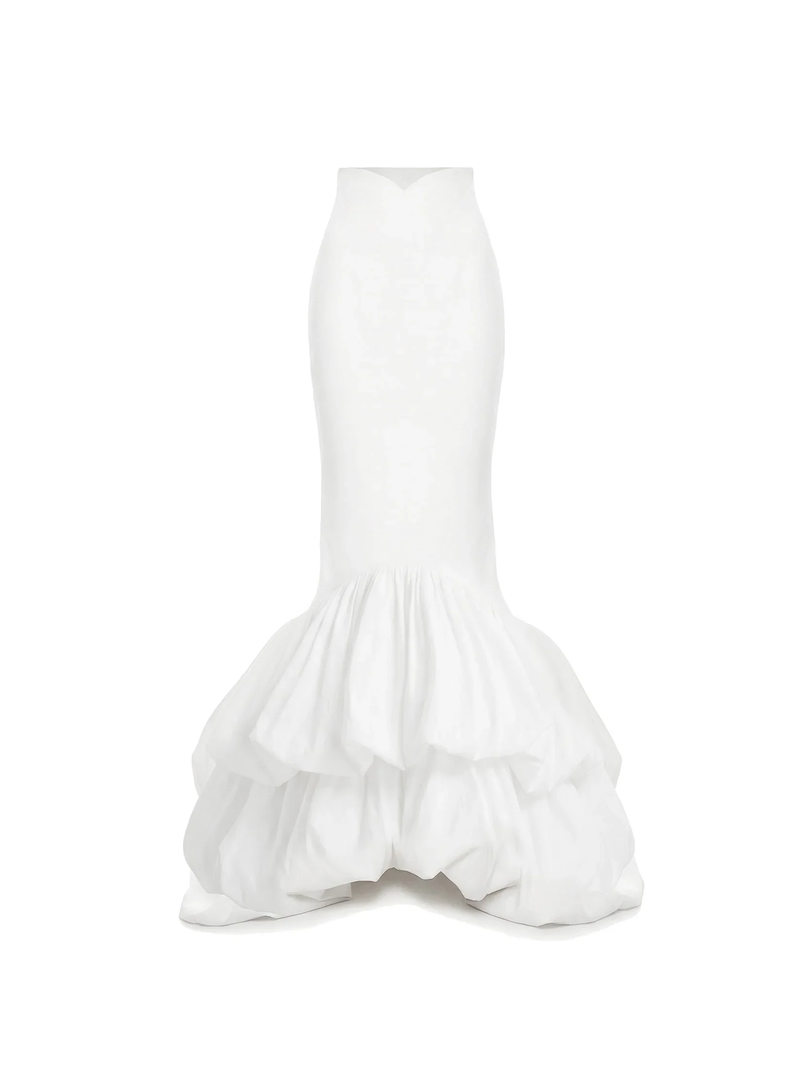Fashion Mermaid Skirt Layered Zipper Long Skirts Women Custom Made White Skirt Party Wedding